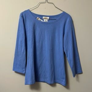 Talbots long sleeve blue t-shirt long sleeved round neckline size S new w/ tags